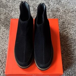 Adrienne Vittadini Black Knit Sport Bootie